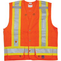 Surveyor Safety Vest, High Visibility Orange, Small, Polyester Auto Electric Service Ltd.