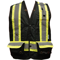 Fire Retardant Surveyor Safety Vest, Black, Small, Polyester Auto Electric Service Ltd.