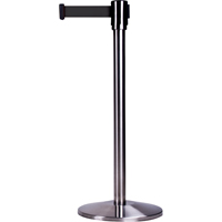 Free-Standing Crowd Control Barrier, Steel, 35" H, Black Tape, 7' Tape Length Auto Electric Service Ltd.