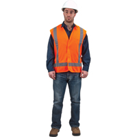 Traffic Safety Vest, High Visibility Orange, Medium, Polyester Auto Electric Service Ltd.