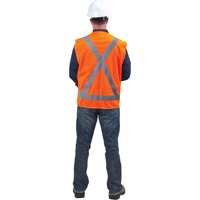 Traffic Safety Vest, High Visibility Orange, Medium, Polyester Auto Electric Service Ltd.