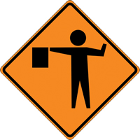 Panneau de construction enroulable - Tilt-Adjust signaleur, 36" x 36", Vinyle, Pictogramme Auto Electric Service Ltd.