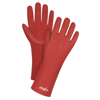 Red Smooth-Finish Chemical-Resistant Gloves, Size 9, 14" L, PVC, Interlock Inner Lining, 47-mil Auto Electric Service Ltd.