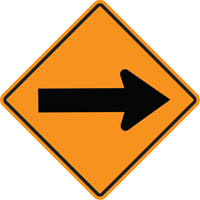 Arrow Roll-Up Temporary Conditions Sign , 24" x 24", Vinyl, Pictogram Auto Electric Service Ltd.