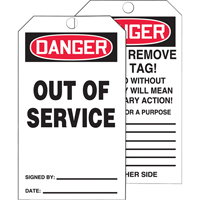 Tags By-The-Roll Safety Tags, Cardstock, 3" W x 6-1/4" H, English Auto Electric Service Ltd.