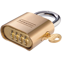Combination Padlock, Brass, Brass Coating, 2" Width Auto Electric Service Ltd.