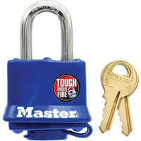 Cadenas r&eacute;sistant aux intemp&eacute;ries, Bleu, Cl&eacute;s diff&eacute;rentes, Acier lamin&eacute;, Largeur de 1-9/16" Auto Electric Service Ltd.