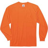 GloWear 8091 Non-Certified Long Sleeve T-Shirt, Polyester, Small, High Visibility Orange Auto Electric Service Ltd.
