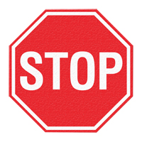 "Stop" Floor Sign, Adhesive, English with Pictogram Auto Electric Service Ltd.