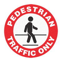 "Pedestrian Traffic Only" Floor Sign, Adhesive, English with Pictogram Auto Electric Service Ltd.