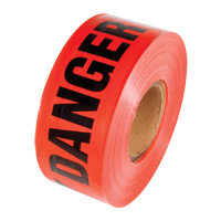 Reinforced Grade Barricade Tape, English, 3" W x 500' L, 5 mils, Black on Red Auto Electric Service Ltd.
