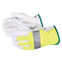 Gants de conducteur haute visibilit&eacute; avec bandes r&eacute;fl&eacute;chissantes Endura, Grand, Paume en Cuir fleur de ch&egrave;vre Auto Electric Service Ltd.