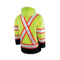 Lined Safety Parka, High Visibility Lime-Yellow, Large Auto Electric Service Ltd.