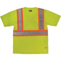 T-shirt de s&eacute;curit&eacute; avec poche &agrave; manches courtes, Polyester, Grand, Jaune lime haute visibilit&eacute; Auto Electric Service Ltd.