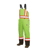 Salopettes de s&eacute;curit&eacute; doubl&eacute;e, Polyester/Polyur&eacute;thane, Grand, Jaune lime haute visibilit&eacute; Auto Electric Service Ltd.