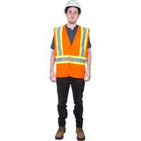 Traffic Safety Vest, High Visibility Orange, Medium, Polyester Auto Electric Service Ltd.