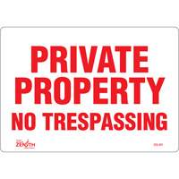 "Private Property" Sign, 7" x 10", Vinyl, English Auto Electric Service Ltd.
