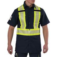 Ripstop High Visibility Short Sleeved Shirt, Polyester, Small, Navy Blue Auto Electric Service Ltd.