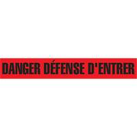 Ruban pour barricade "Danger D&eacute;fense D'Entrer", Français, 3" la x 1000' lo, 2 mils, Noir/rouge Auto Electric Service Ltd.