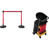 Plus Portable Barrier System Cart Package with Tray, 75' L, Metal/Plastic, Red Auto Electric Service Ltd.
