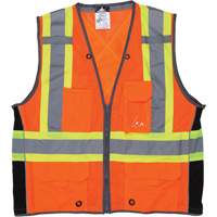 Veste de s&eacute;curit&eacute; pour arpenteur, Orange haute visibilit&eacute;, Grand, Polyester Auto Electric Service Ltd.