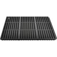 Tapis antifatigue &agrave; imbrication Cushion-Ease 550, &agrave; fentes, 3' x 3' x 3/4", Noir, Caoutchouc Auto Electric Service Ltd.