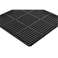 Tapis antifatigue &agrave; imbrication Cushion-Ease 550, &agrave; fentes, 3' x 3' x 3/4", Noir, Caoutchouc Auto Electric Service Ltd.