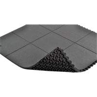 Tapis antifatigue &agrave; imbrication Cushion-Ease, Rugueux, 3' x 3' x 3/4", Noir, Caoutchouc naturel Auto Electric Service Ltd.