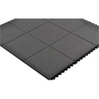 Tapis antifatigue &agrave; imbrication Cushion-Ease, Rugueux, 3' x 3' x 3/4", Noir, Caoutchouc naturel Auto Electric Service Ltd.