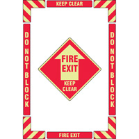 "Fire Exit" Floor Marking Kit, Adhesive, English with Pictogram Auto Electric Service Ltd.