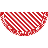 "Emergency Exit" Half Circle Swing Door Floor Sign, Adhesive, English with Pictogram Auto Electric Service Ltd.