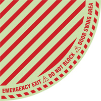 "Emergency Exit" Quarter Circle Swing Door Floor Sign, Adhesive, English with Pictogram Auto Electric Service Ltd.