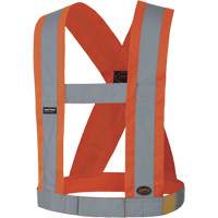 5490 4" Wide Adjustable Safety Sash, Meets/Exceeds CSA Z96 Class 2 - Level 2, High Visibility Orange, Silver Reflective Colour, One Size Auto Electric Service Ltd.