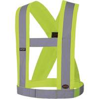 5492 4" Wide Adjustable Safety Sash, Meets/Exceeds CSA Z96 Class 2 - Level 2, High Visibility Lime-Yellow, Silver Reflective Colour, One Size Auto Electric Service Ltd.