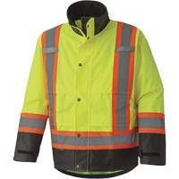 5401 Veste de s&eacute;curit&eacute; imperm&eacute;able 300D Trilobal antid&eacute;chirure, Polyester, Noir/Jaune lime haute visibilit&eacute;, T-petit Auto Electric Service Ltd.