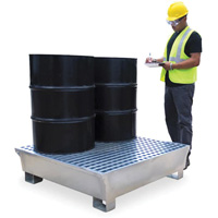 4-Drum Steel Ultra-Spill Pallet&reg;, 68 US gal. Spill Capacity, 49.1" x 47.1" x 10.9" Auto Electric Service Ltd.