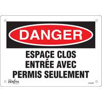 "Espace clos" Sign, 7" x 10", Plastic, French Auto Electric Service Ltd.