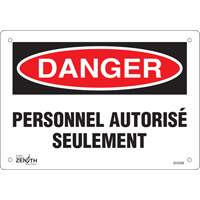 "Personnel autoris&eacute; seulement" Sign, 7" x 10", Plastic, French Auto Electric Service Ltd.