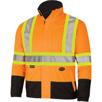 5770 Manteau de s&eacute;curit&eacute; imperm&eacute;able r&eacute;versible, Polyester/Polyur&eacute;thane, Orange haute visibilit&eacute;, Petit Auto Electric Service Ltd.
