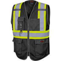 6959BK Tricot High-Visibility Safety Vest with Zipper Closure, Black, X-Small, Polyester Auto Electric Service Ltd.