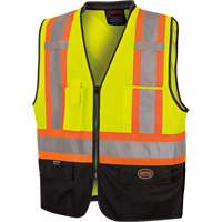 6895 High-Visibility Zip Front Bi-Colour Safety Vest, Black/High Visibility Lime-Yellow, 2X-Large/3X-Large, Polyester Auto Electric Service Ltd.