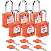 Velocity Lockout Padlocks, Orange, Keyed Different, Nylon, 1-1/2" Width Auto Electric Service Ltd.