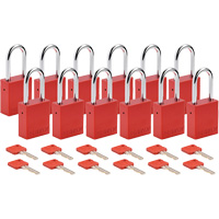 Velocity Lockout Padlocks, Red, Keyed Different, Aluminum, 1-1/2" Width Auto Electric Service Ltd.