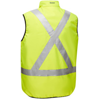 Veste bouffante r&eacute;versible avec X au dos Bisley, Jaune lime haute visibilit&eacute;, Petit, Polyester Auto Electric Service Ltd.