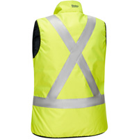 Veste bouffante, enveloppante et r&eacute;versible avec X au dos Bisley pour femmes, Jaune lime haute visibilit&eacute;, Petit, Polyester Auto Electric Service Ltd.