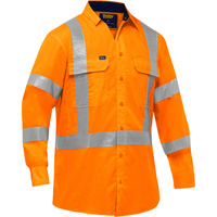 Bisley&reg; X-Back Long Sleeve Work Shirt with X-Airflow, Poly-Cotton, Small, High Visibility Orange Auto Electric Service Ltd.