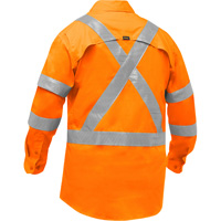 Bisley&reg; X-Back Long Sleeve Work Shirt with X-Airflow, Poly-Cotton, Small, High Visibility Orange Auto Electric Service Ltd.