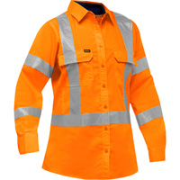 Bisley&reg; X-Back Women's Long Sleeve Work Shirt with X-Airflow, Poly-Cotton, Small, High Visibility Orange Auto Electric Service Ltd.