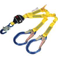 Twin-Leg Stretch Web Shock-Absorbing Lanyard, 4', Rebar Hook Center, Snap Hook Leg Ends Auto Electric Service Ltd.