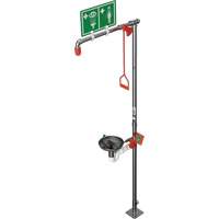 Douche combin&eacute;e avec cuvette ouverte en acier inoxydable et entr&eacute;e sup&eacute;rieure, Socle Auto Electric Service Ltd.